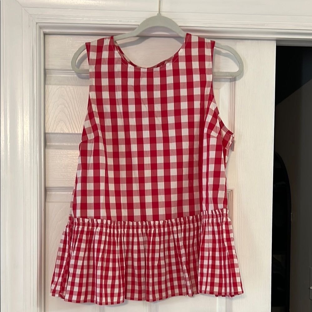 Red Checkered Sleeveless Top
